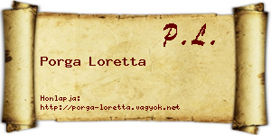 Porga Loretta névjegykártya